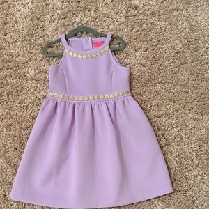 Lilly Pulitzer Lilac Kids Dress with Gold Details